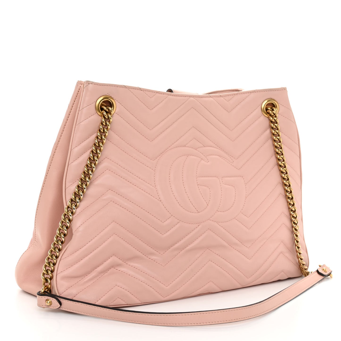 Calfskin Matelasse Medium GG Marmont Shoulder Tote Bag Perfect Pink