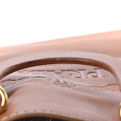 Prada Vitello Daino Logo Shopping Tote Cuoio 13 of 16