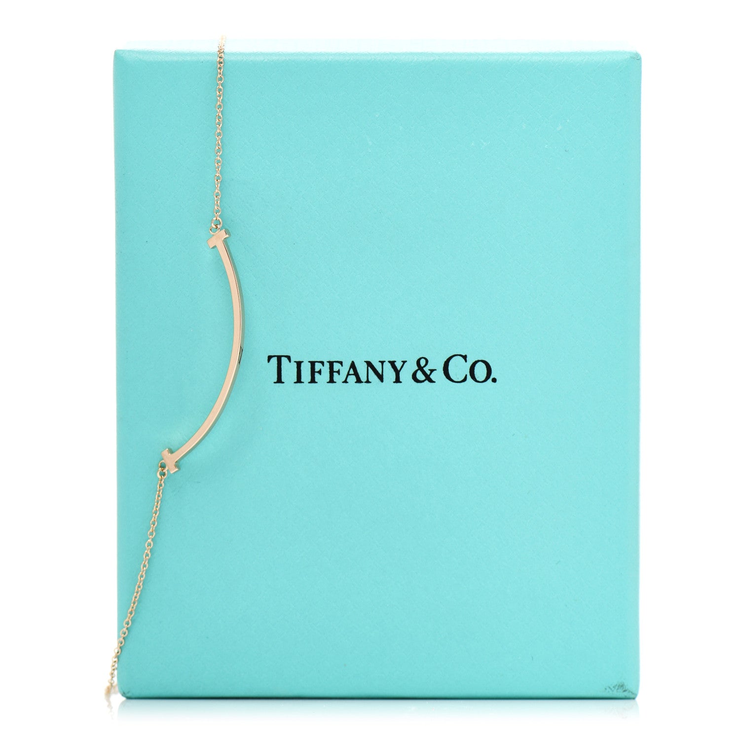 Tiffany 18K Rose Gold Small T Smile Pendant Necklace 6 of 6
