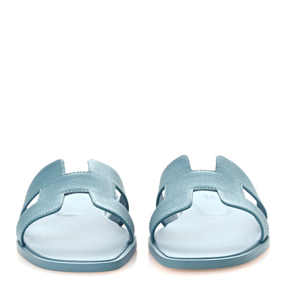 Hermes Epsom Oran Sandals 38 New Blue Jean 3 of 11