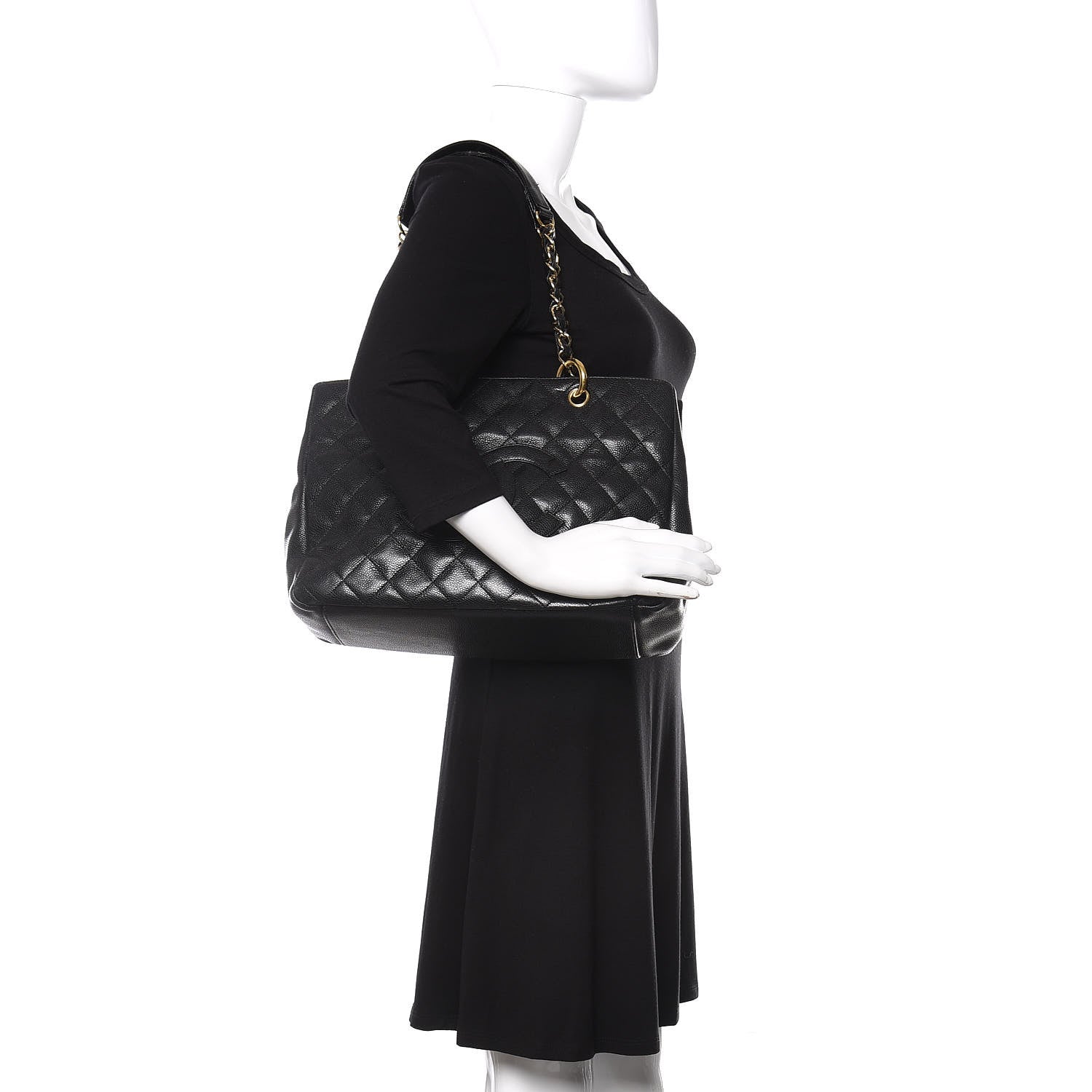 Chanel Caviar Quilted Grand Shopping Tote GST Black 2 of 16