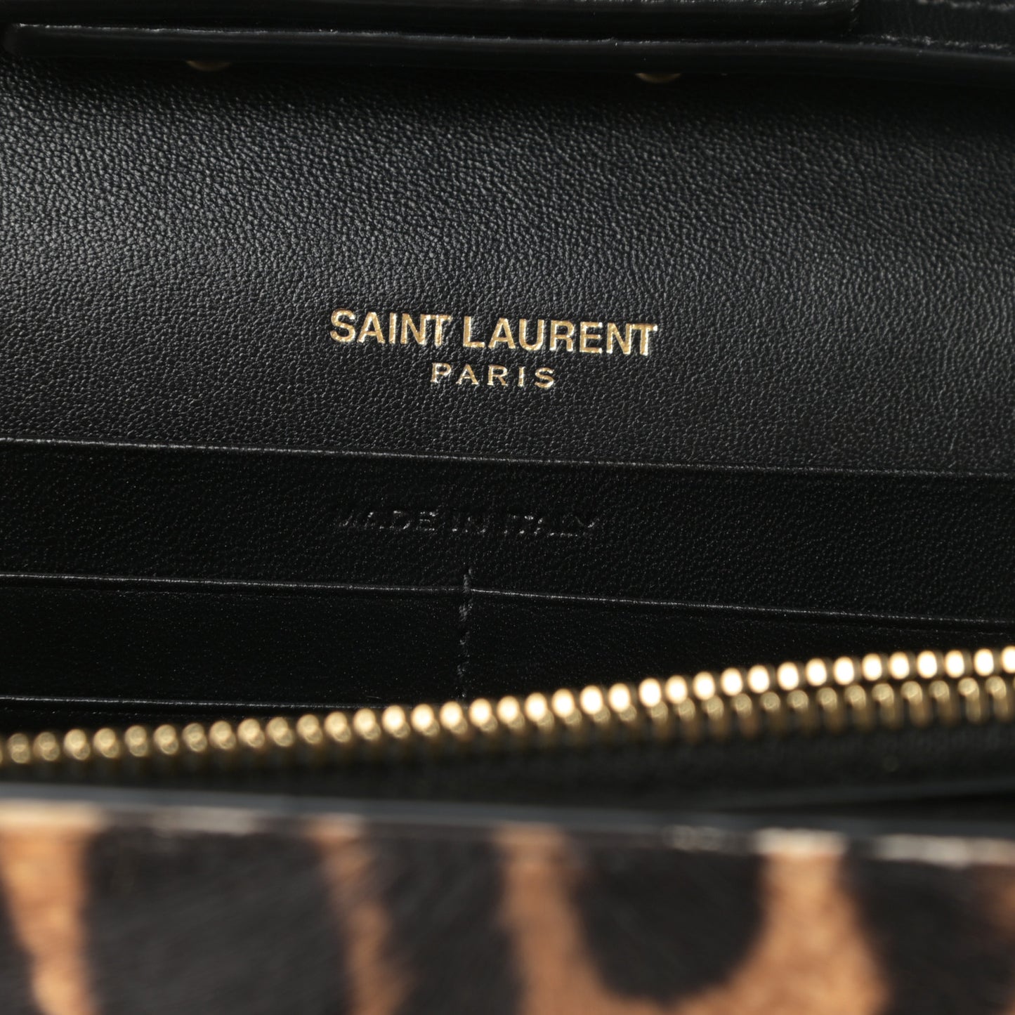 Calf Hair Monogram Chain Wallet Leopard