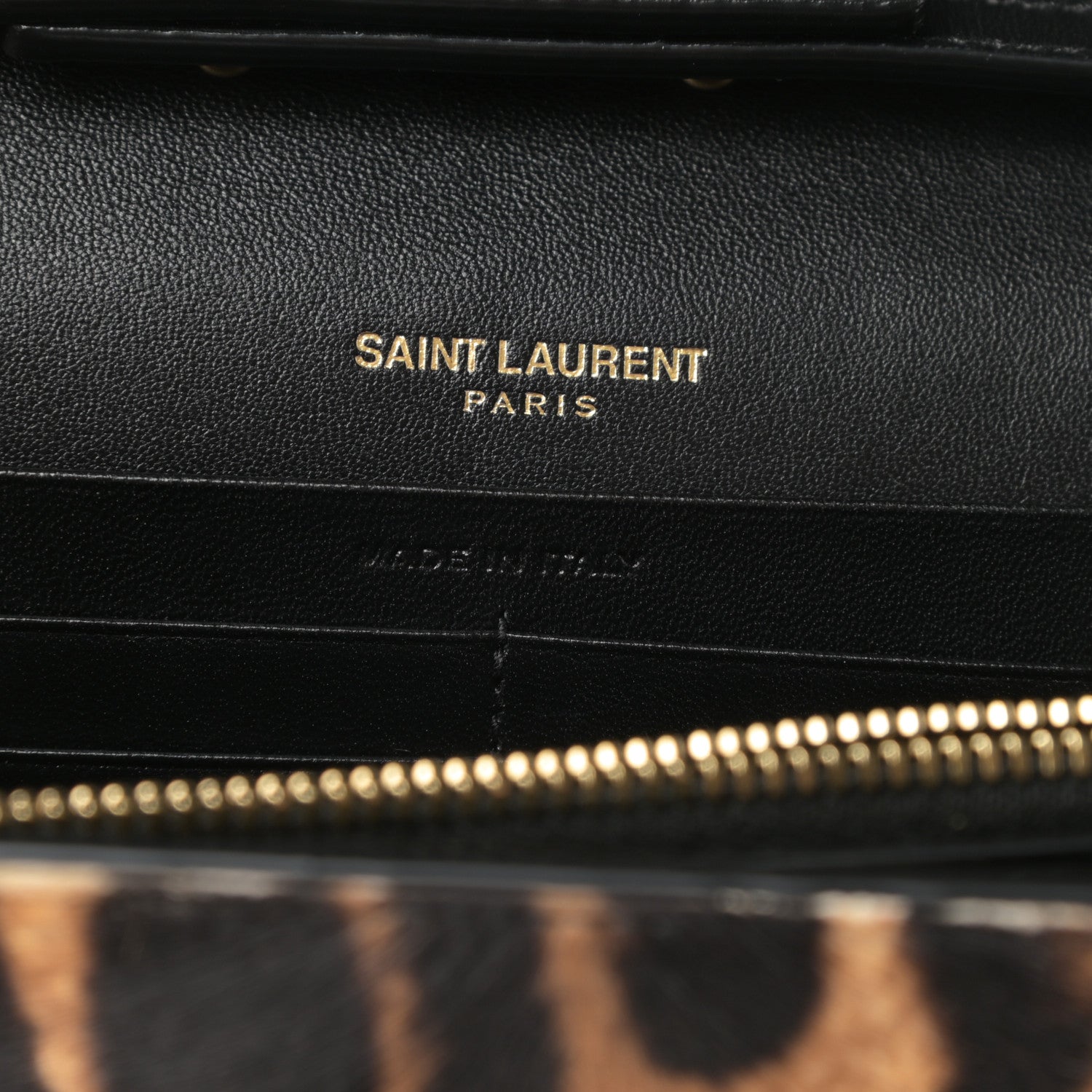 Saint Laurent Calf Hair Monogram Chain Wallet Leopard 6 of 13
