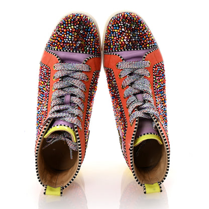 Christian Louboutin Patent Suede Crystal Embellished Orlato Flat Sneakers 37 Multicolor 2 of 8