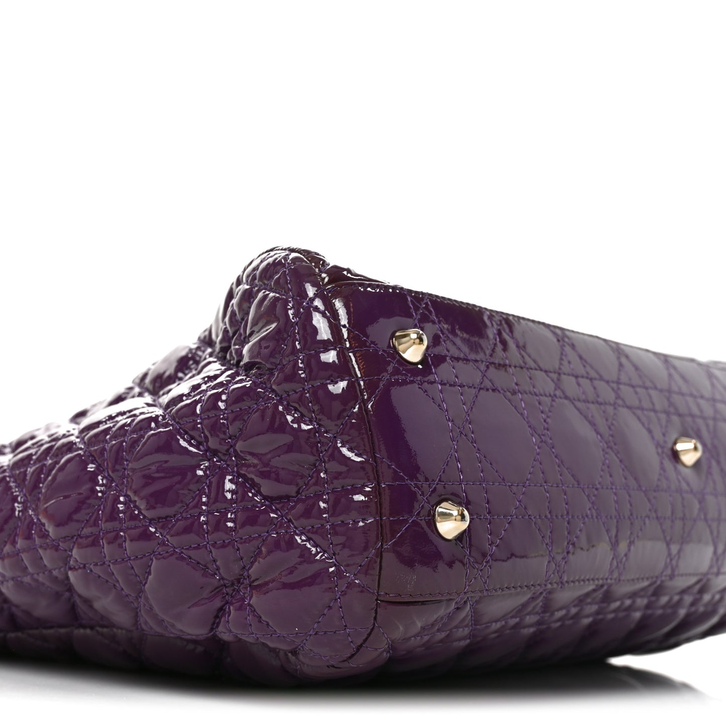 Patent Cannage Large Dior Soft Shopping Tote Purple