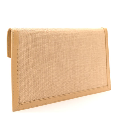 Saint Laurent Micro Raffia Uptown Pouch Natural Hay Blush 3 of 6