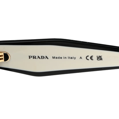 Prada Acetate Sunglasses SPR 14W Black White 6 of 7