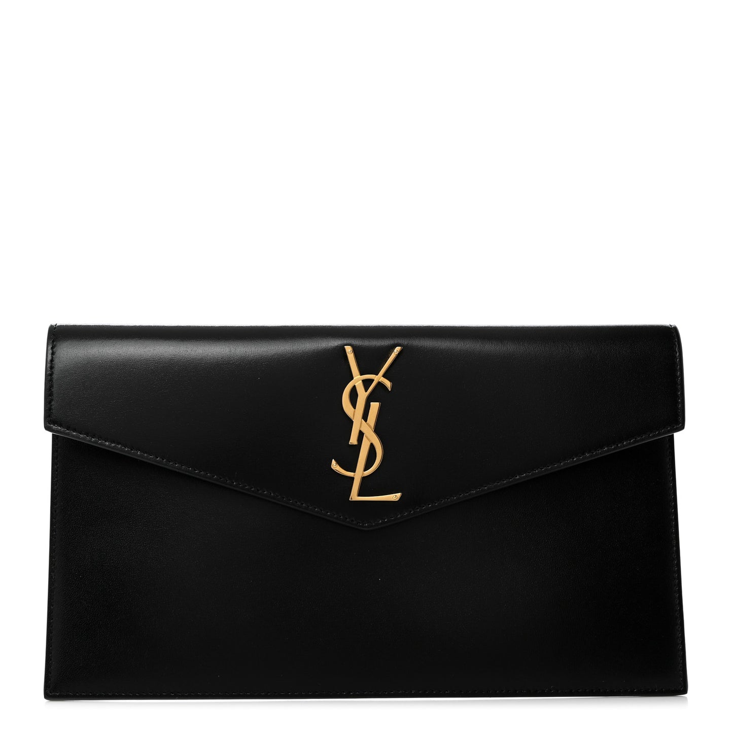 Smooth Shiny Calfskin Monogram Uptown Pouch Black