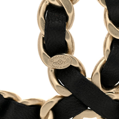 Chanel Lambskin Chain CC Brooch Black Gold 4 of 4
