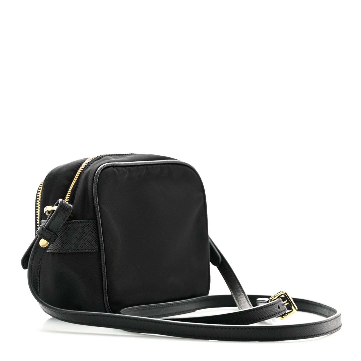 Nylon Saffiano Double Zip Camera Bag Black