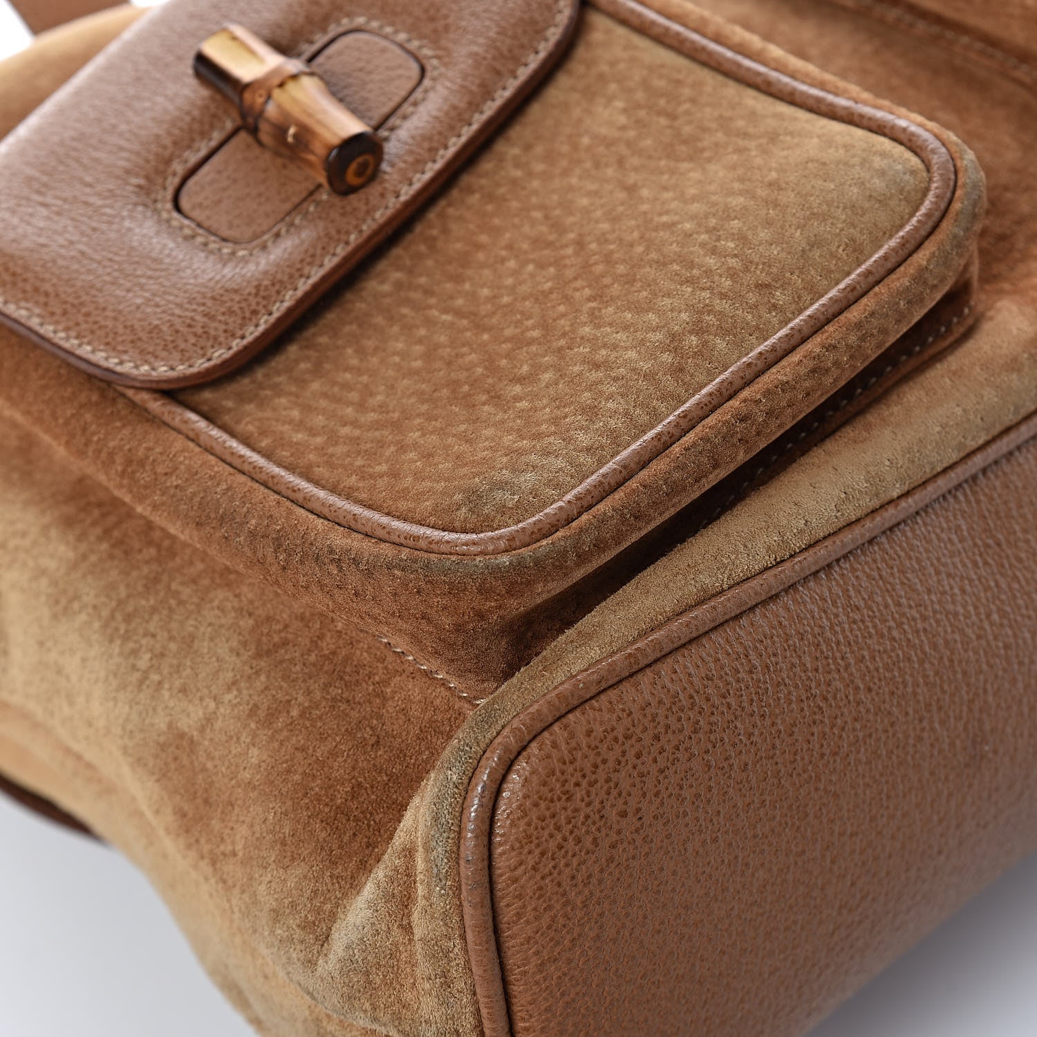 Gucci Suede Bamboo Backpack Beige 10 of 14
