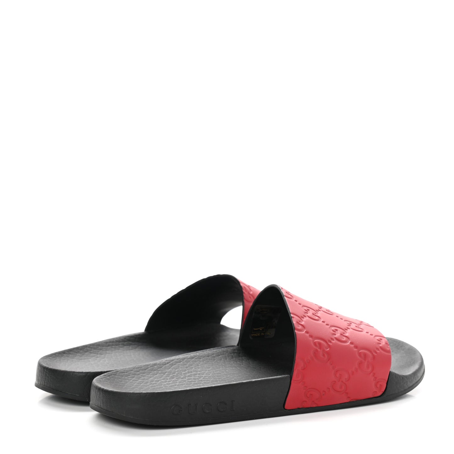Guccissima Signature Womens Slide Sandals 36 Hibiscus Red