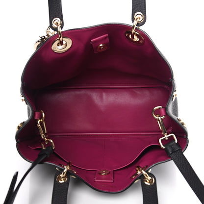Christian Dior Bullcalf Medium Diorissimo Tote Black Rose Indien 4 of 10