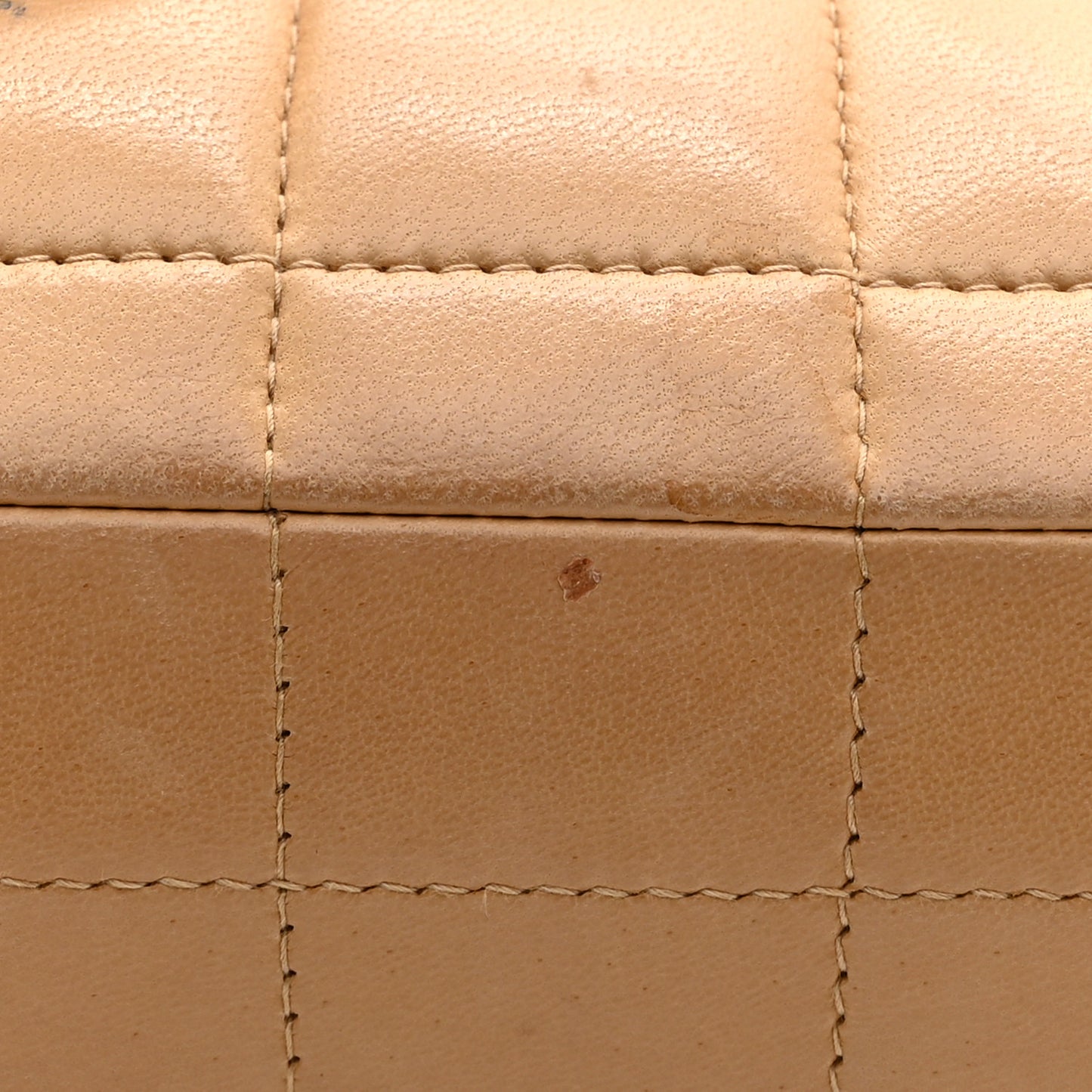 Lambskin East West Chocolate Bar Flap Beige