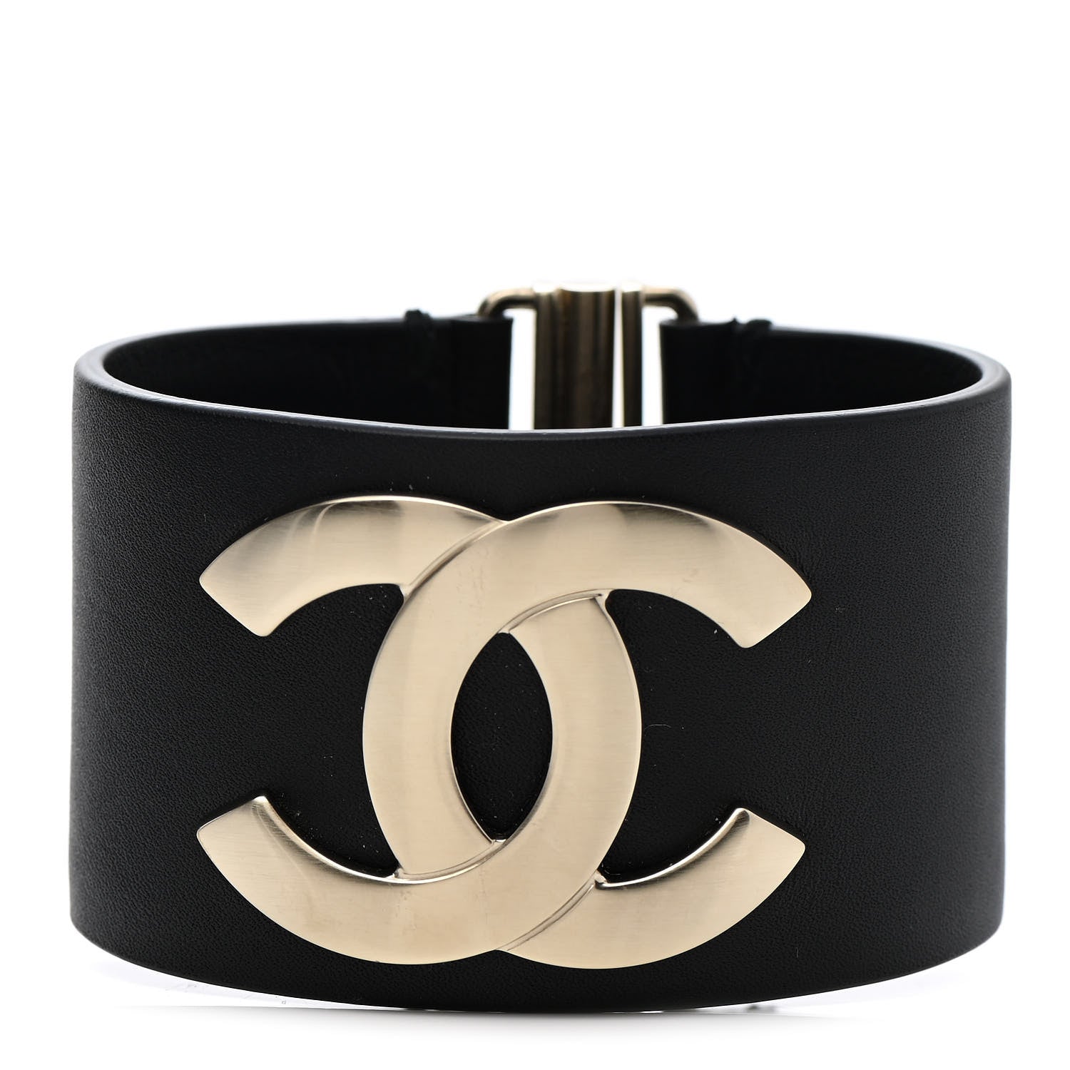 Chanel Calfskin CC Wide Cuff M Black 1 of 5