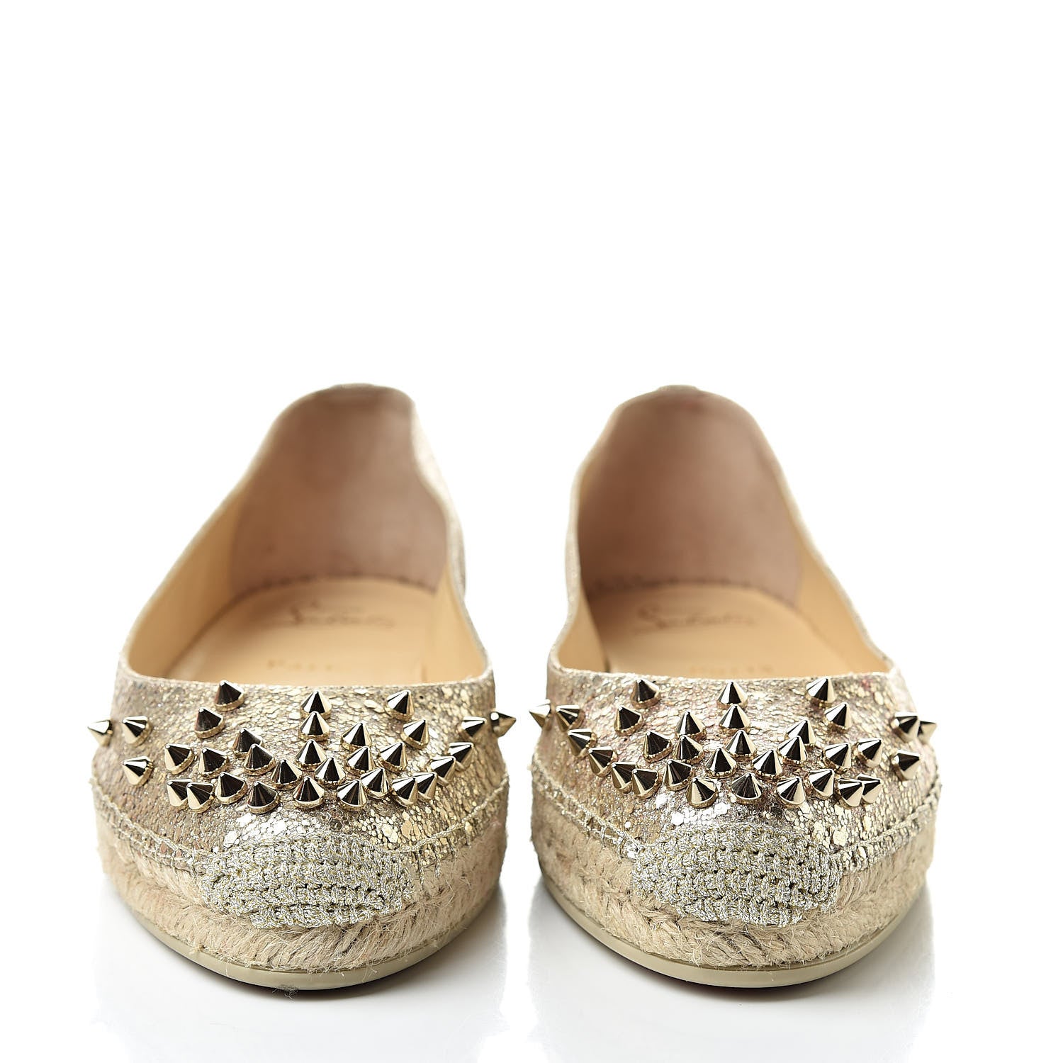 Christian Louboutin Glitter Aliochette Espadrilles 39 Gold 2 of 11