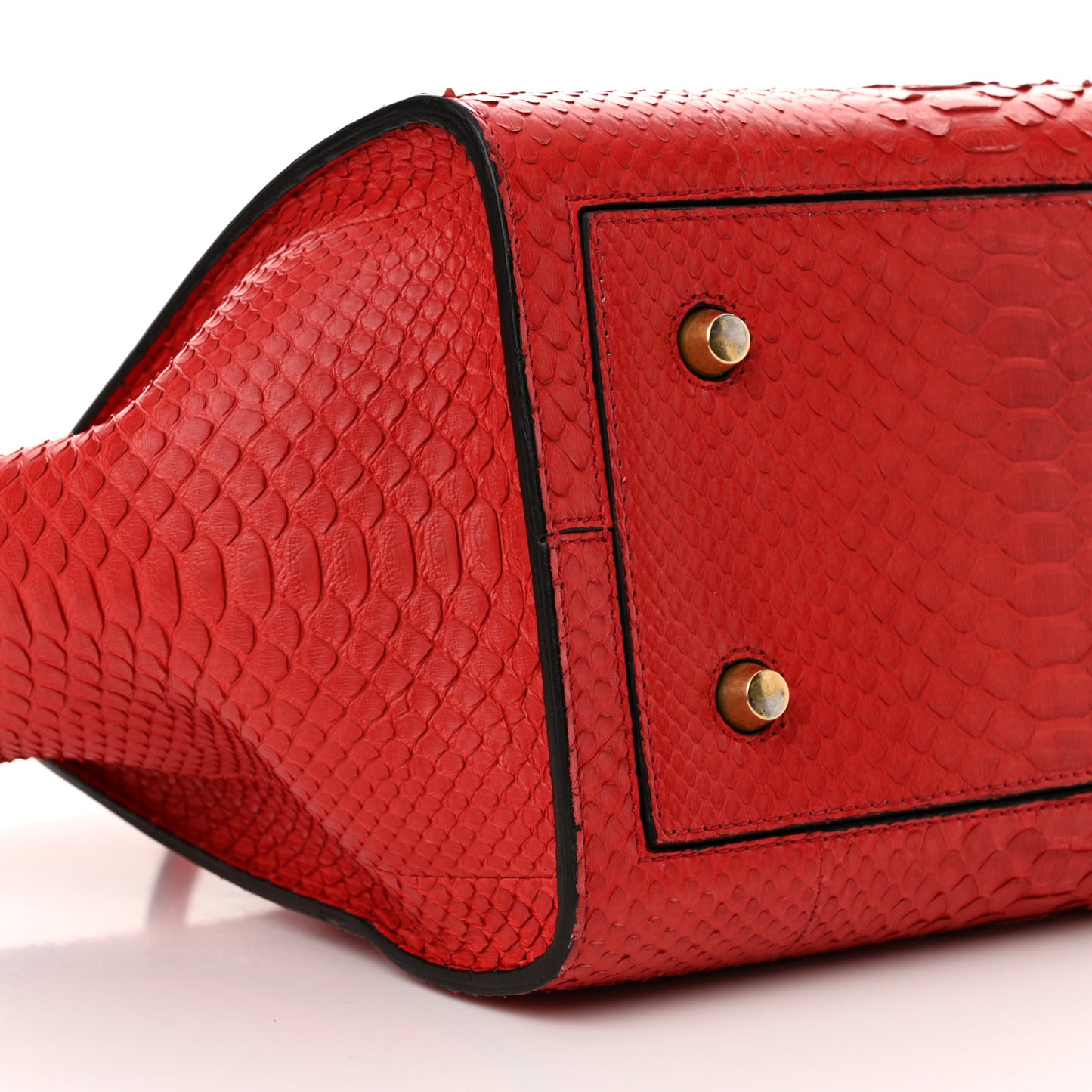 Snakeskin Small Tie Knot Tote Red