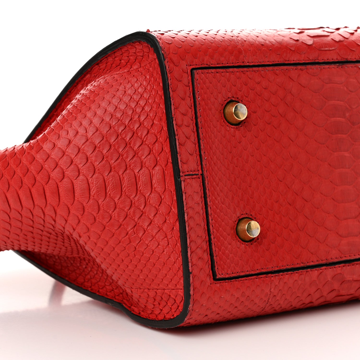 Celine Snakeskin Small Tie Knot Tote Red 8 of 17
