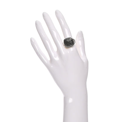 David Yurman Sterling Silver Black Diamond 14mm Albion Pave Ring 57 8 2 of 6
