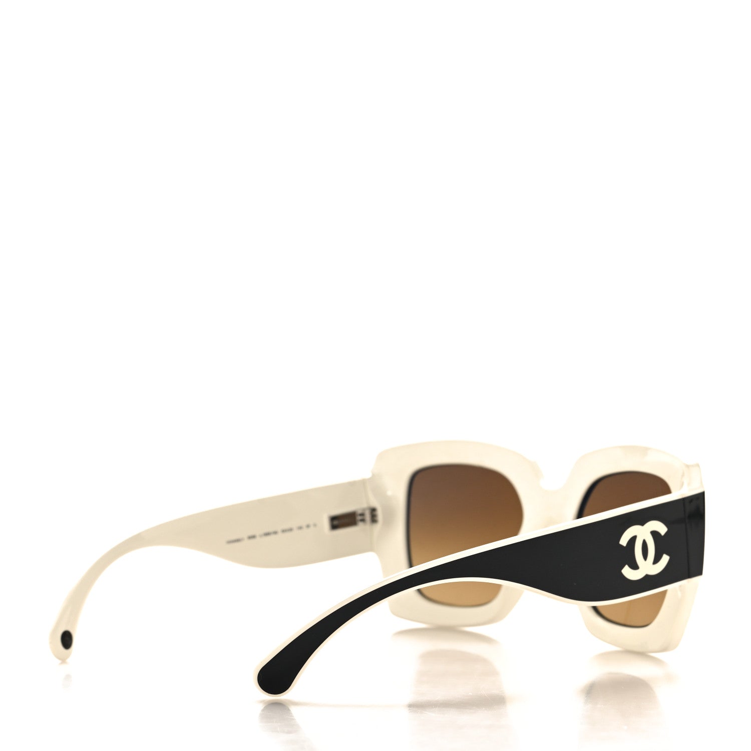 Chanel Acetate Square Sunglasses 6059 Black White 4 of 7