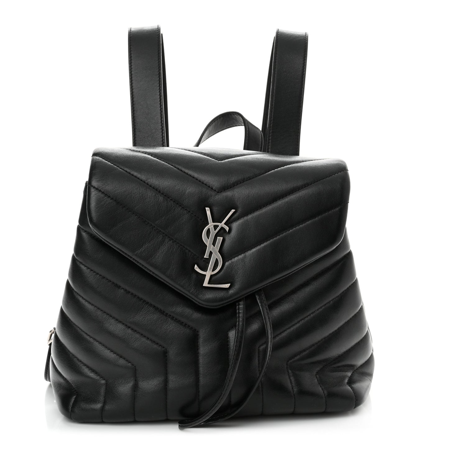 Calfskin Y Quilted Monogram Small Loulou Backpack Black