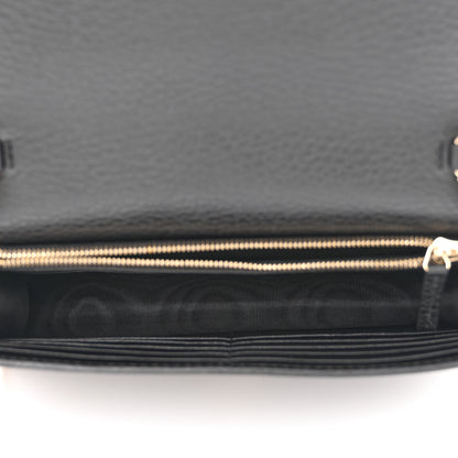 Gucci Dollar Calfskin Interlocking G Chain Wallet Black 5 of 10