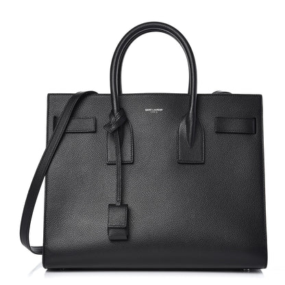 Saint Laurent Grained Calfskin Small Sac De Jour Black 1 of 12