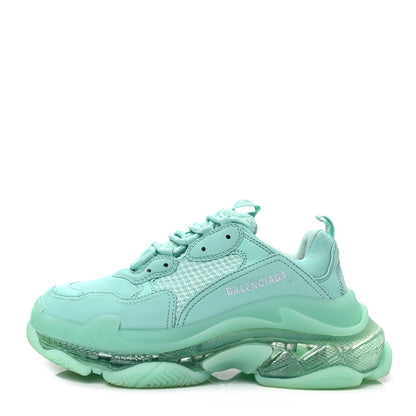 Balenciaga Fabric Mesh Clear Sole Womens Triple S Sneakers 39 Mint 1 of 6