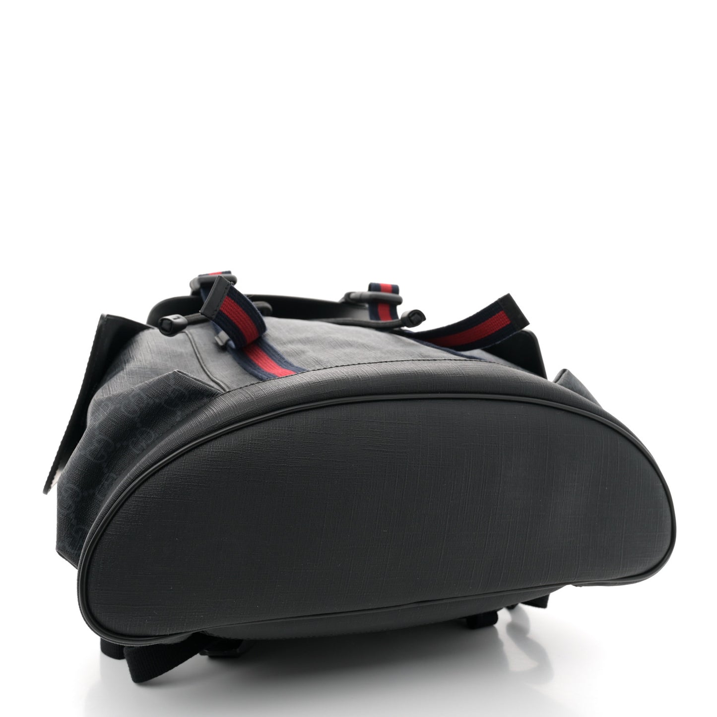 Soft GG Supreme Monogram Calfskin Web Double Buckle Backpack Black