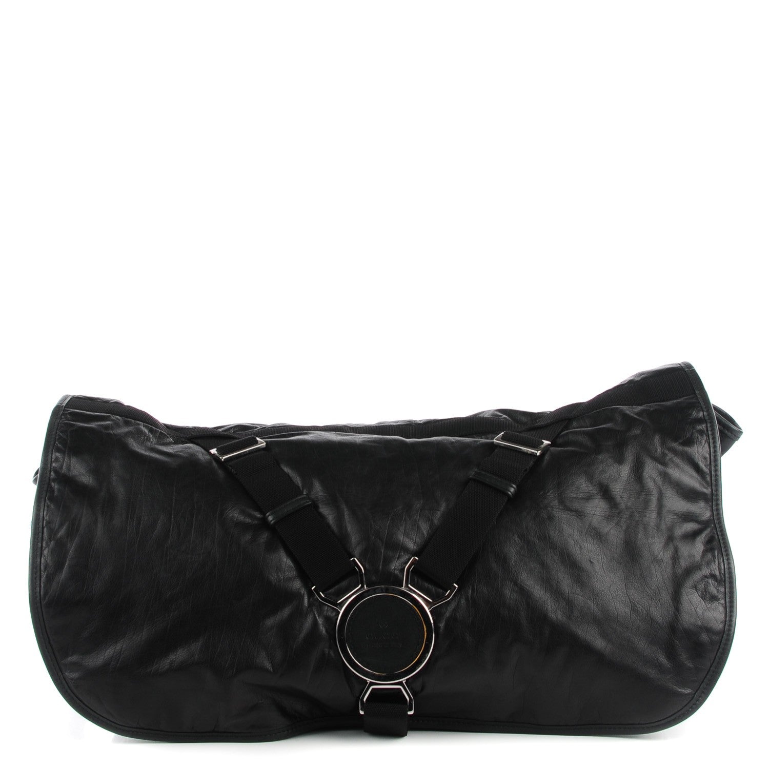 Gucci Leather Techno Horsebit Messenger Bag Black 1 of 9