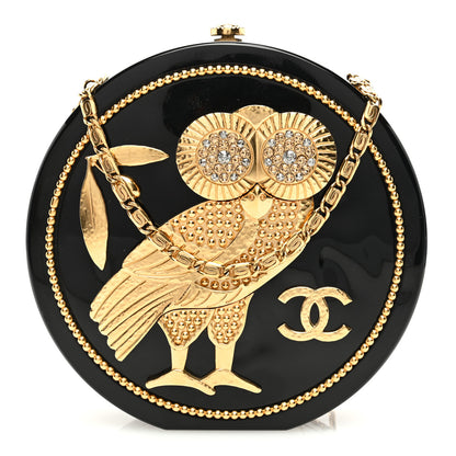 Chanel Resin Crystal CC Owl Black 1 of 11