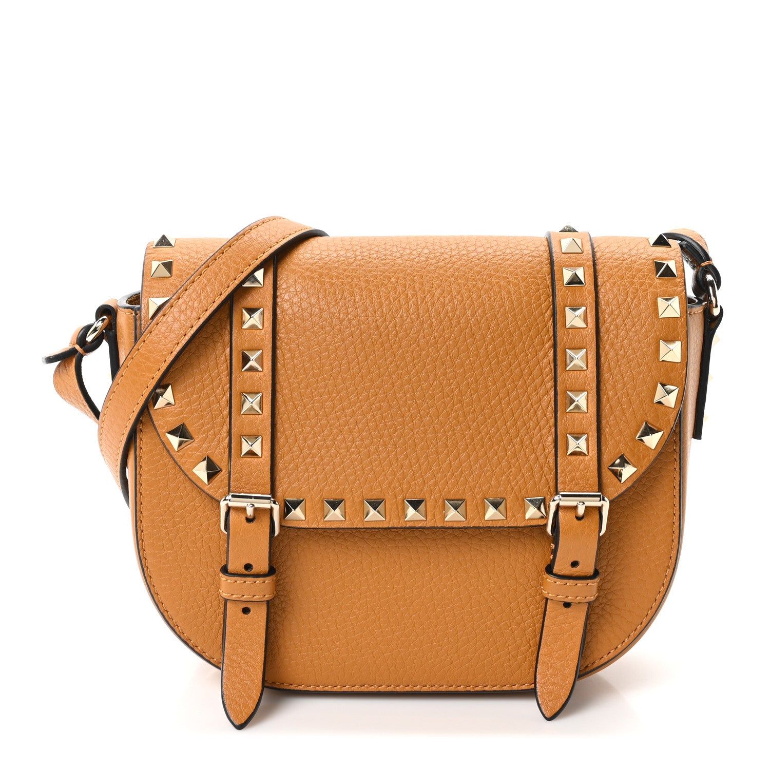 Valentino Garavani Vitello Small Rockstud Satchel Crossbody Bag Light Cuir 1 of 9