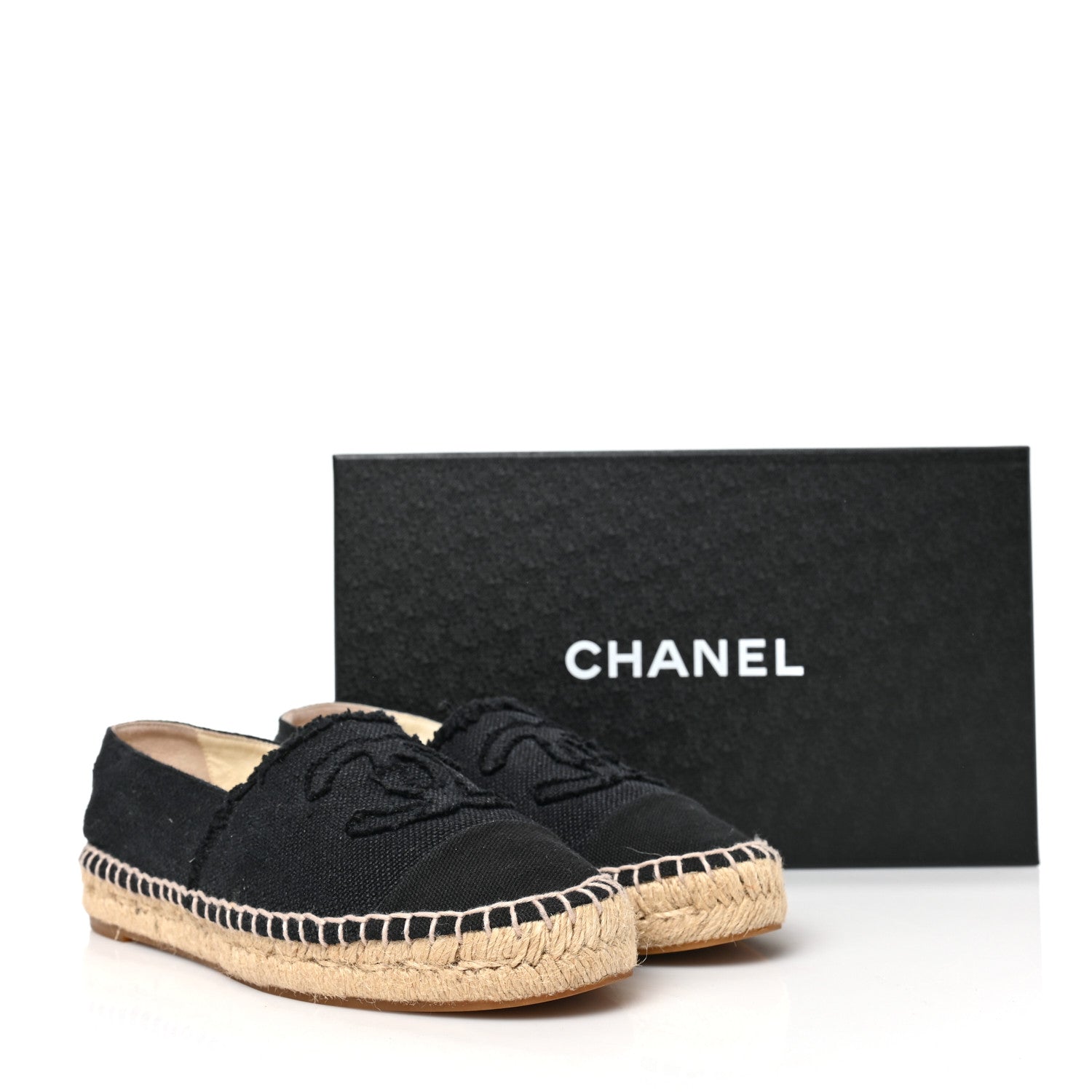 Chanel Linen CC Espadrilles 36 Black 9 of 9