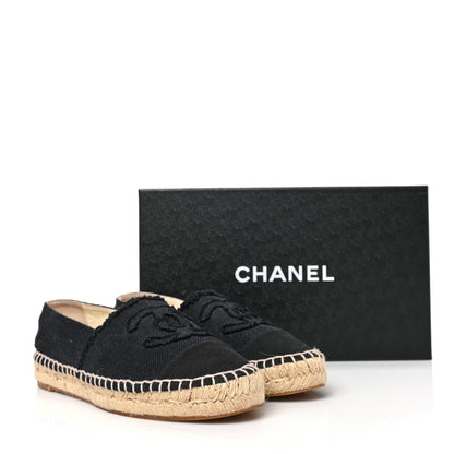 Chanel Linen CC Espadrilles 36 Black 9 of 9
