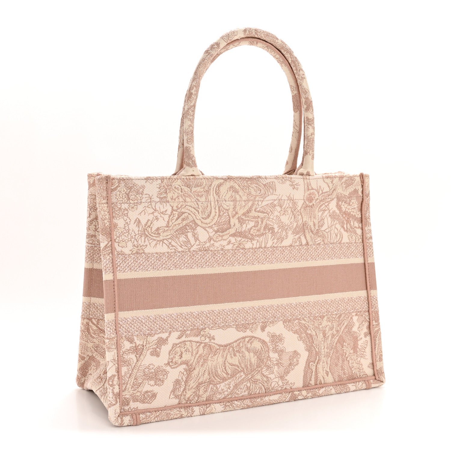 Christian Dior Canvas Embroidered Medium Dioriviera Toile De Jouy Book Tote Rose 3 of 12