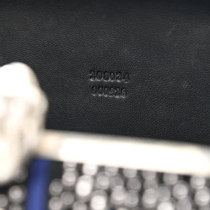 Alexander McQueen Suede Studded Britannia Skull Box Clutch Blue Black 7 of 11