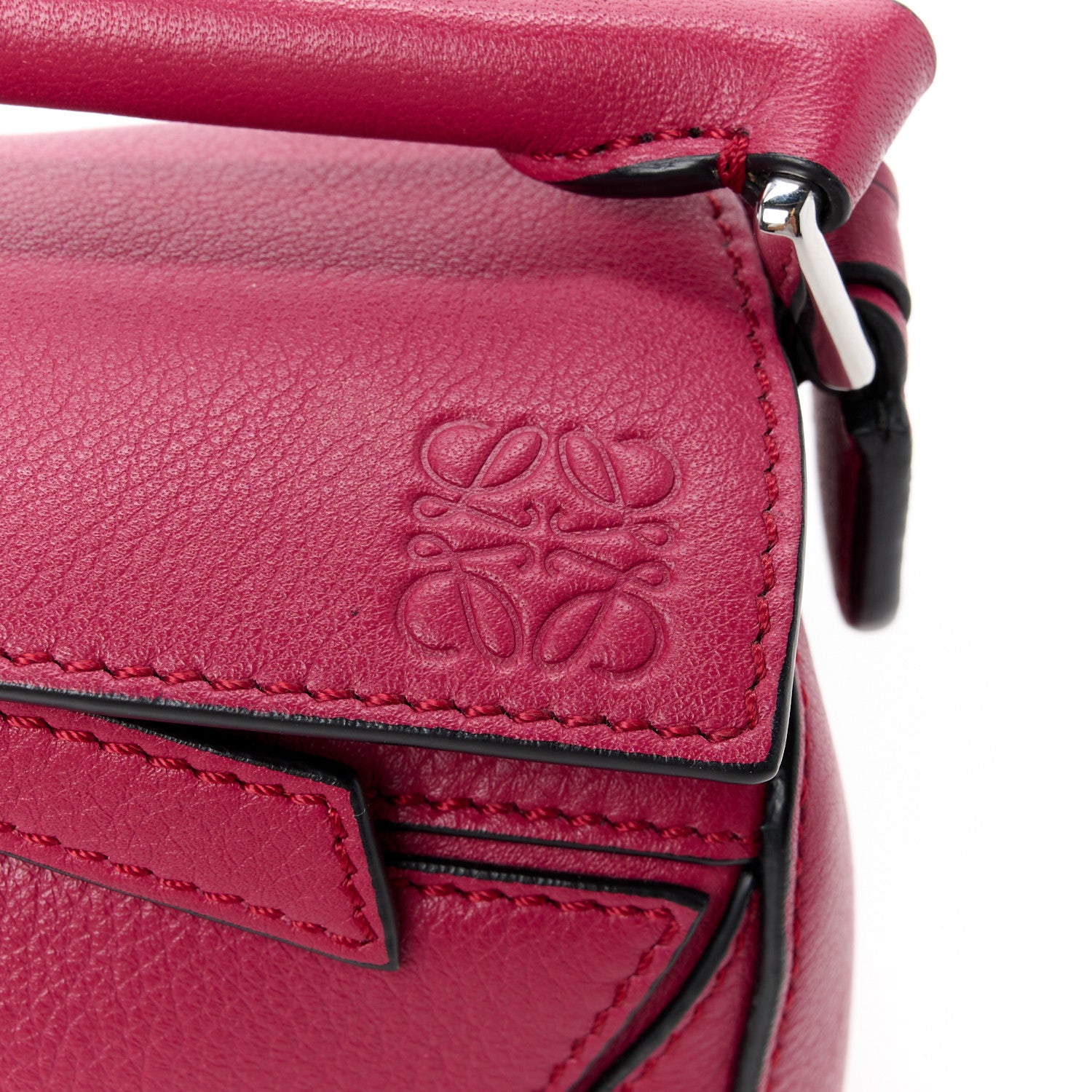 Loewe Calfskin Mini Puzzle Bag Raspberry 8 of 12