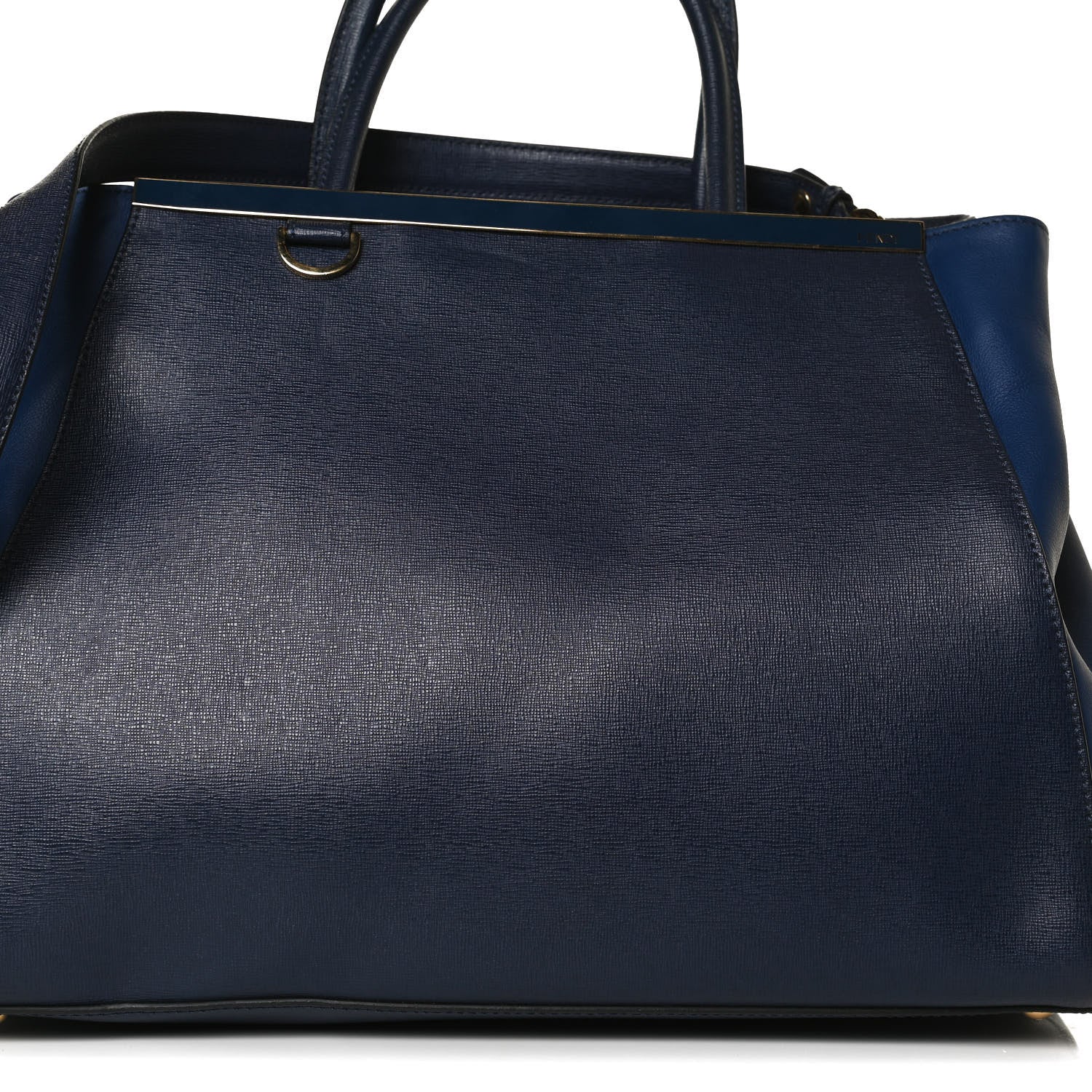 Fendi Vitello Elite Regular 2Jours Tote Blue 8 of 15