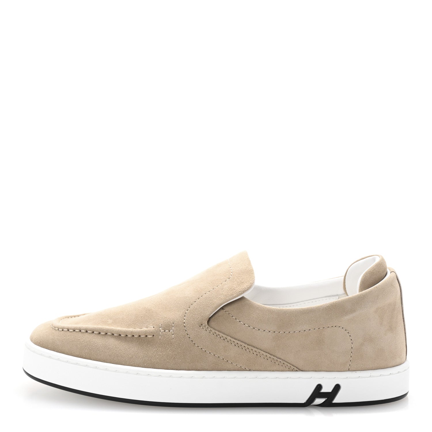 Hermes Suede Goatskin Kiddy Slip On Sneakers 38.5 Beige Esquisse 1 of 10