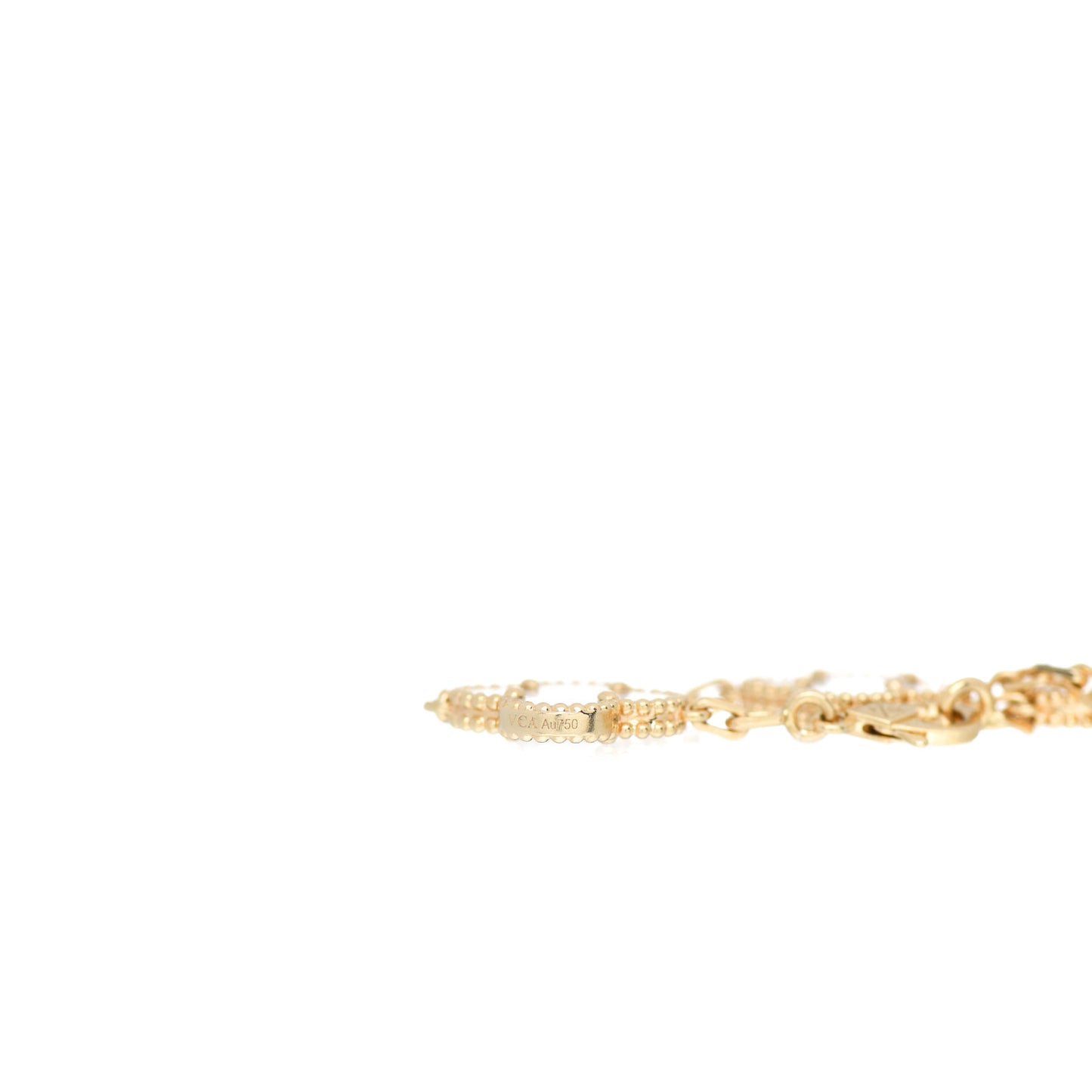 18K Yellow Gold Mother of Pearl 5 Motifs Vintage Alhambra Bracelet
