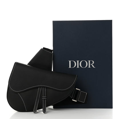 Christian Dior Grained Calfskin Mens Saddle Bag Black 11 of 11