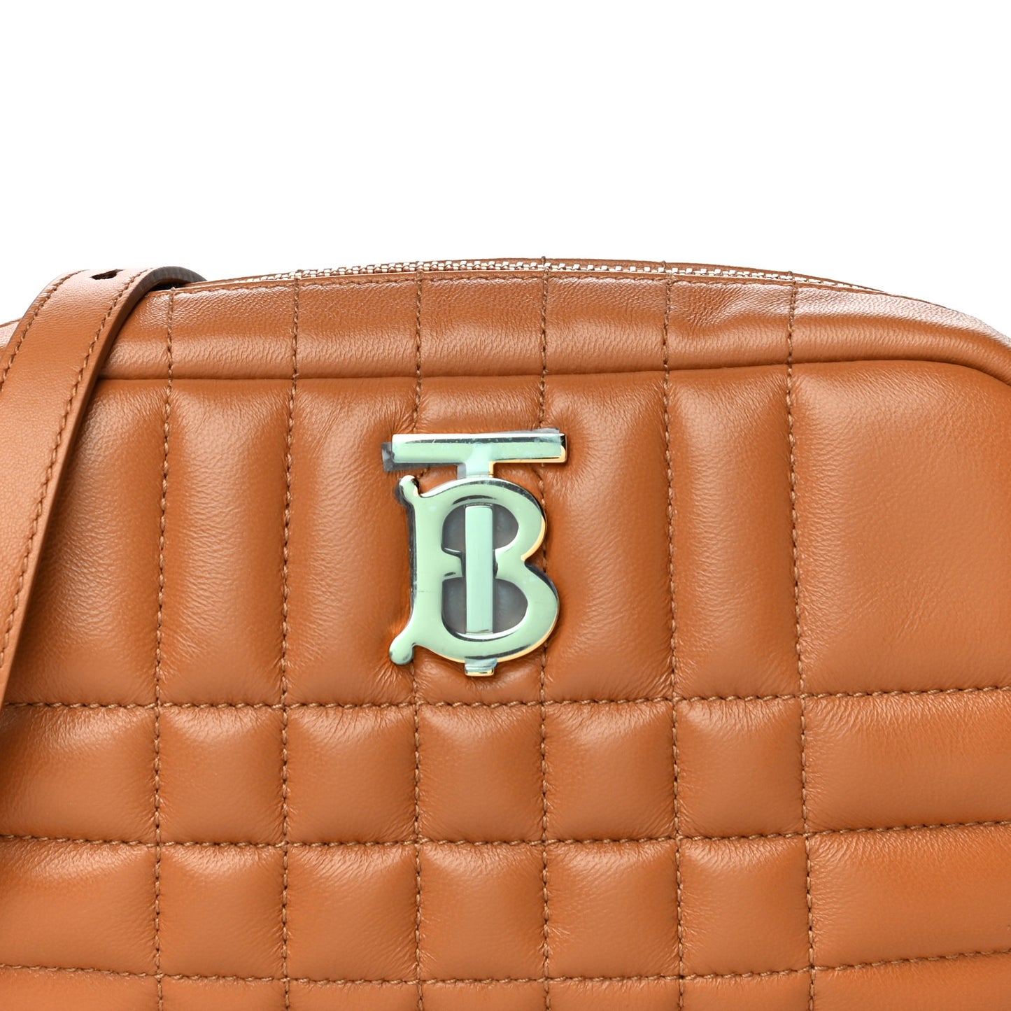 Lambskin Quilted Mini Lola Camera Bag Maple Brown