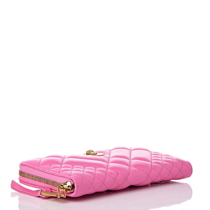 Versace Nappa Quilted Icon Zip Around Wallet Pink 4 of 6