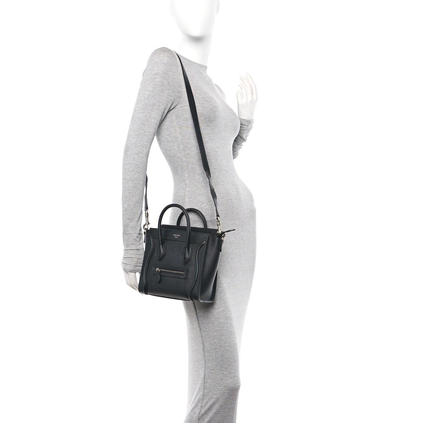 Drummed Calfskin Nano Luggage Black