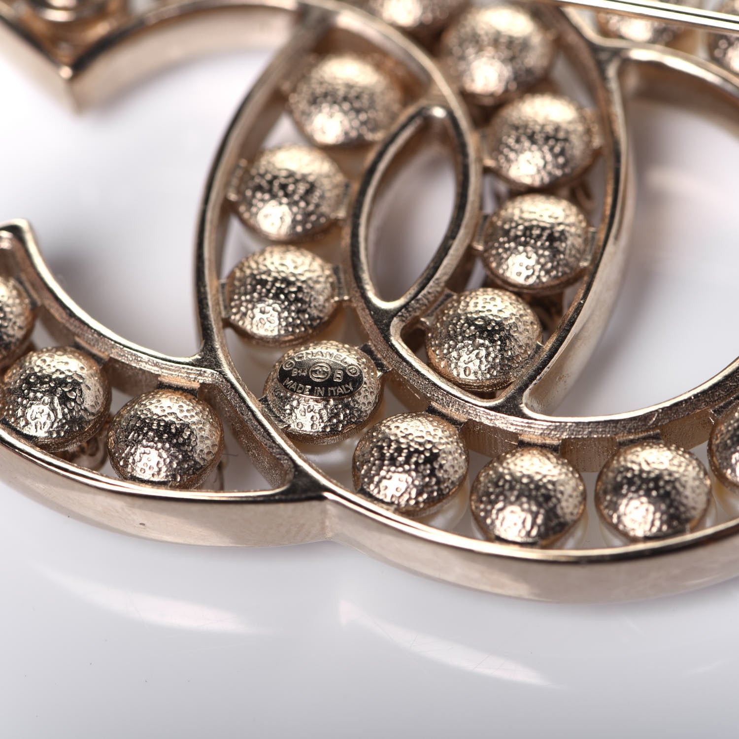 Chanel Pearl Crystal CC Brooch Silver 3 of 7