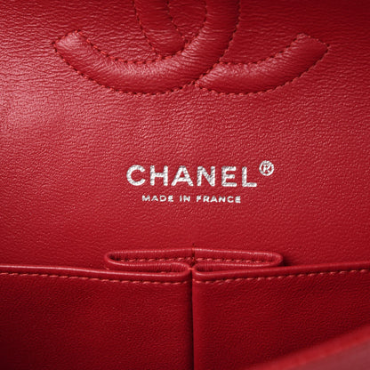 Chanel Metallic Caviar Quilted Medium Double Flap Dark Pink 7 of 9