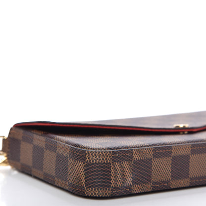 Louis Vuitton Damier Ebene Pochette Felicie Chain Wallet 7 of 11