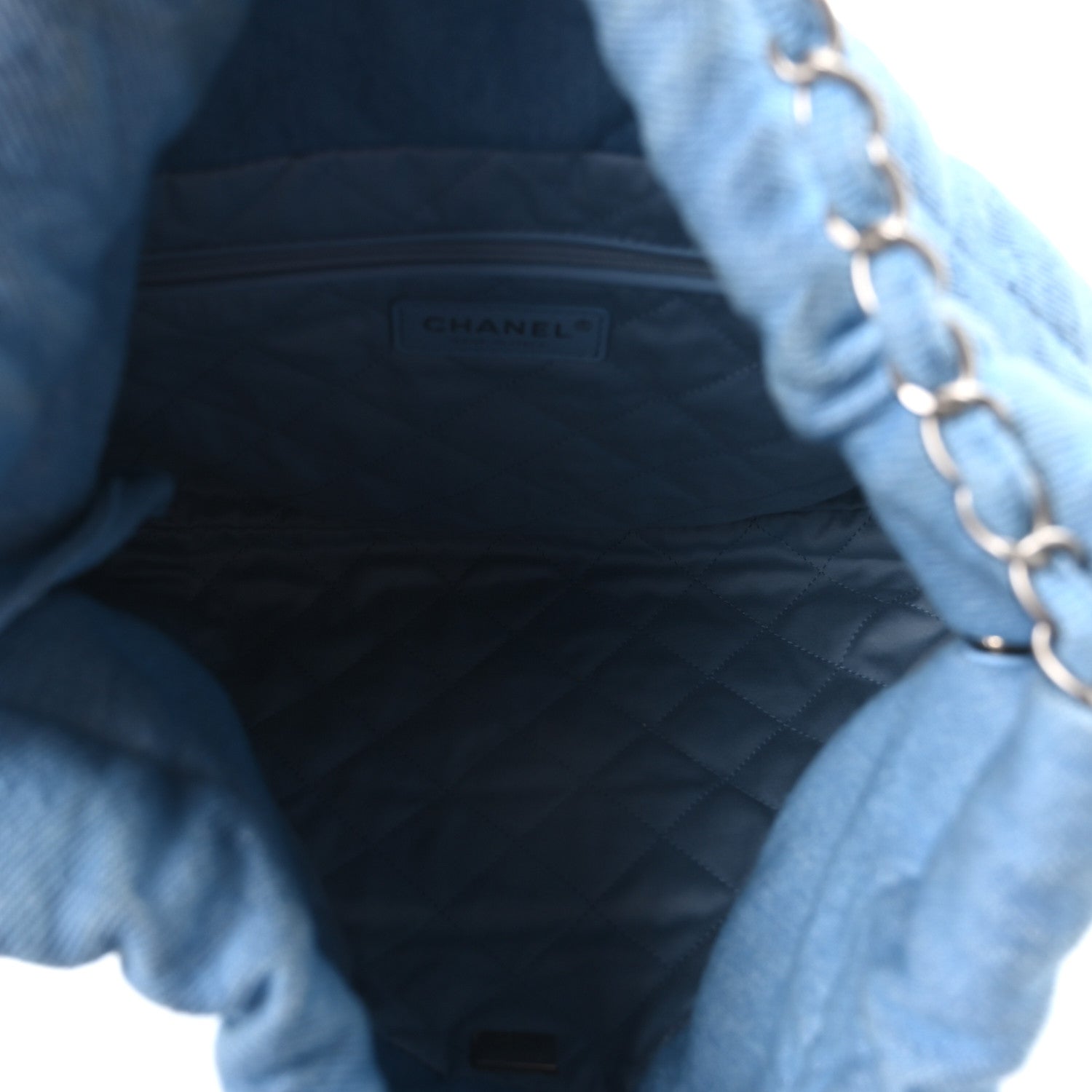 Chanel Denim Quilted Small Chanel 22 Light Blue 6 of 11