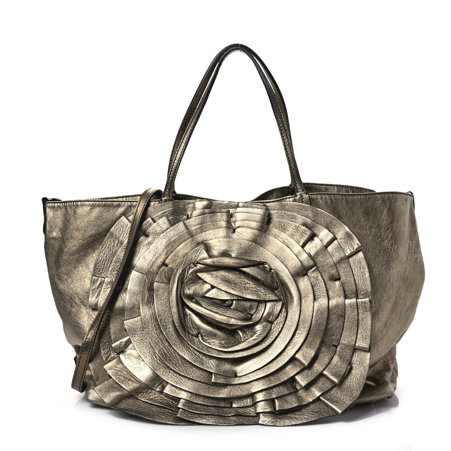 Metallic Nappa Petale Tote Gold