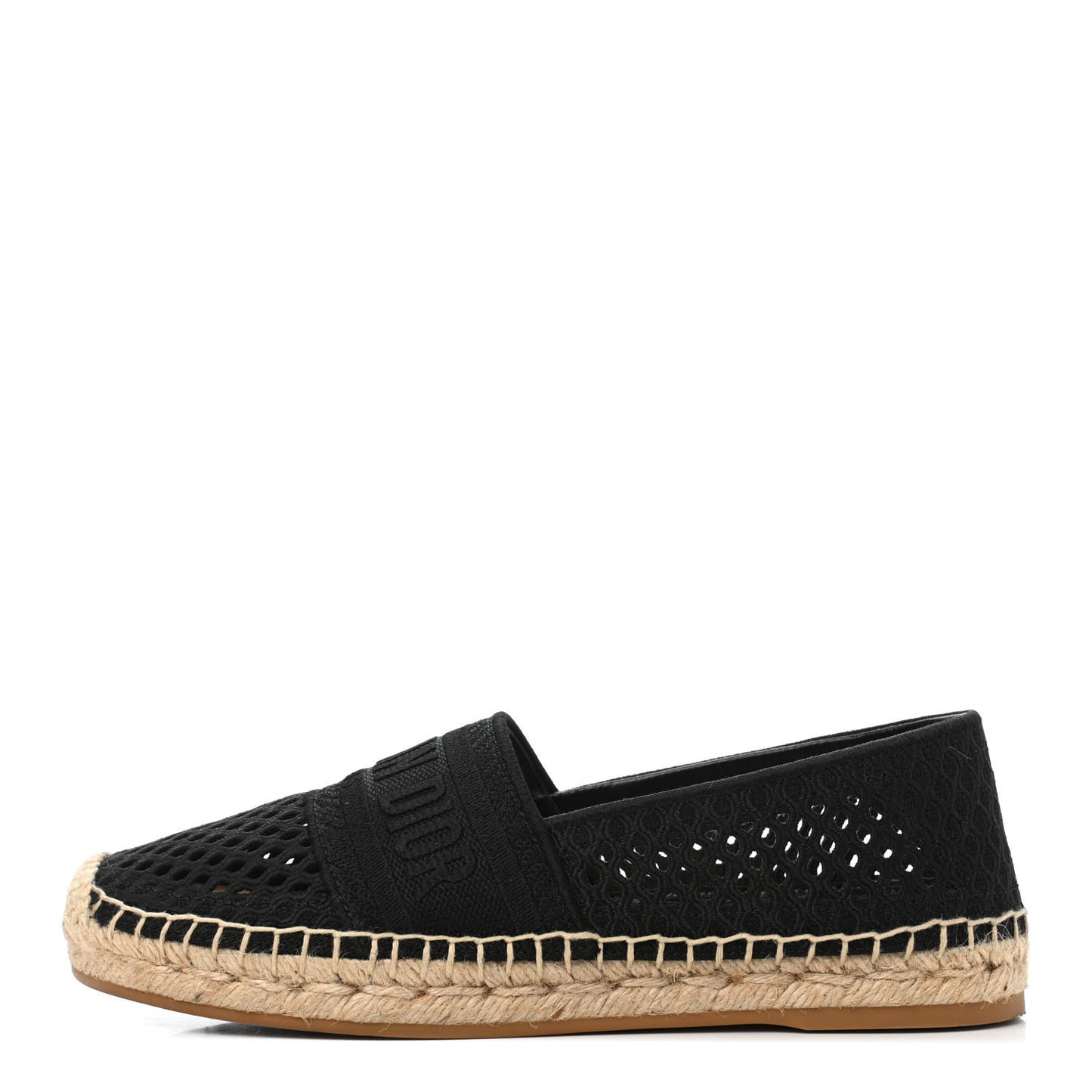 Canvas Embroidered Perforated Granville Espadrille 36 Black